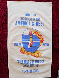 Vintage Excellent Kansas City MO Missouri Flour Sack from Flour Mills of America