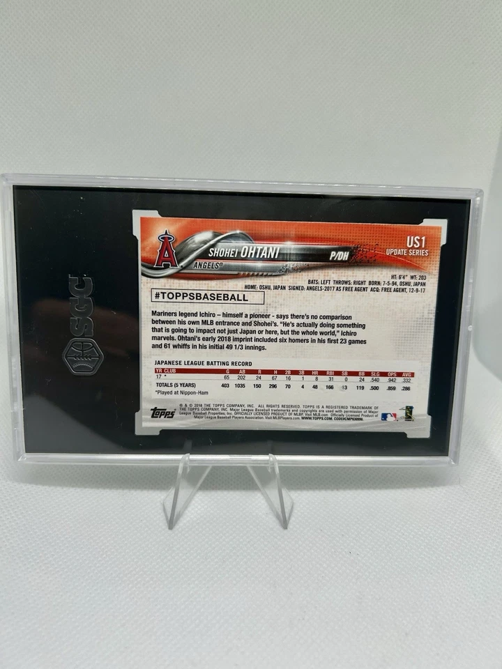 2018 Topps Shohei Ohtani Rookie SGC 10 Gem Mint - Image 2 of 2