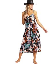 Billabong Women's Twist It Midi Dress, Off Black, L