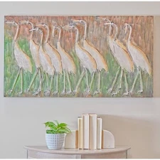 24 in. x 43 in. Brown Metal Coastal Birds Wall Decor