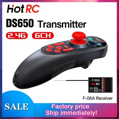 HOTRC DS650 Radio Sender 2,4CHZ 6CH Mit F-06A Empfänger Für RC Auto Boot Roboter