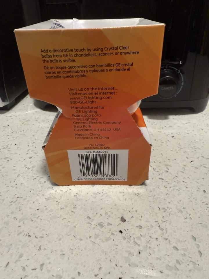 GE Crystal Clear 40 watt Globe Light Bulb G25 Round Vanity 3 1/8” Medium Base - Image 3 of 3