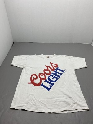 Vintage Coors Light Shirt Mens XL White Beer Graphic Tee Fruit Of The Loom