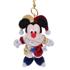 Japan Disney Store Mickey Mouse Plush Keychain PIERROT COSTUME