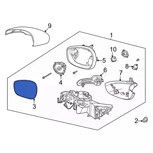 Genuine Ford Mirror Glass LJ8Z17K707B