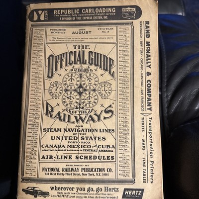 Official Guide of the Railways August 1964 Steam Navigation US Canda Mexico Cuba