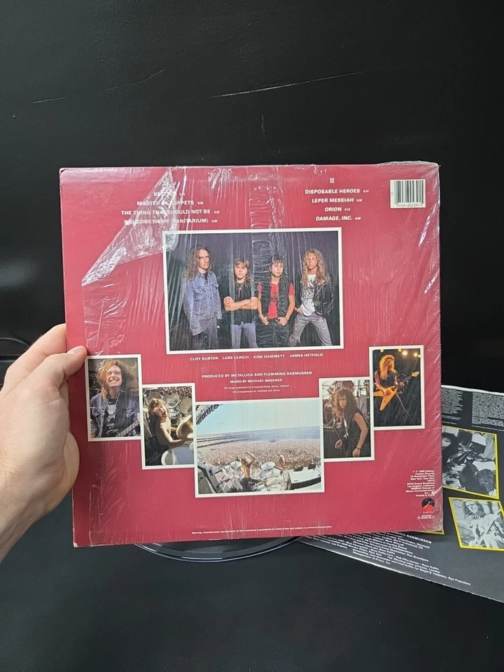 Metallica Master Of Puppets Lp Vinyl 1986 1st 'Sterling' Press Shrink/Insert EX - Imagem 3 de 4