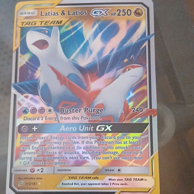 Latias & Latios GX 113/181 SM-Team Up TAG TEAM Full Art Holo Ultra Rare