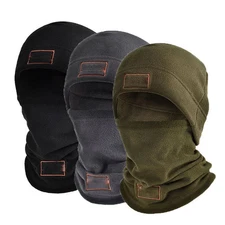 Fleece Hat&Scarf Set Thermal Head Cover Winter Warm Balaclava Face Mask Sports C