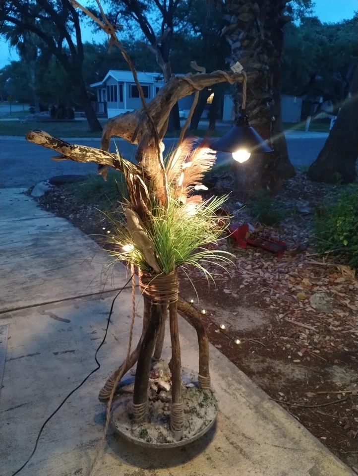 PICK UP ONLY S TEXAS Madera a la deriva Escultura Taxidermia Lámpara de pie con ruedas 5' de alto Foto 4 de 4