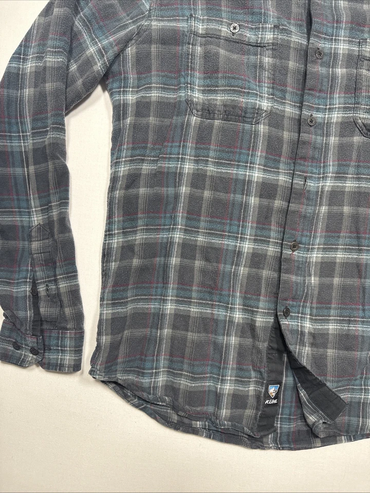Kuhl Shirt Mens M Blue Tencel Flannel Button Shirt Outdoor Hike Camp - Image 2 of 4