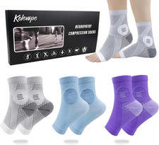 3 Pairs Neuropathy Socks for Women  Men,Nano Comprex Ankle Sleeves Protection E