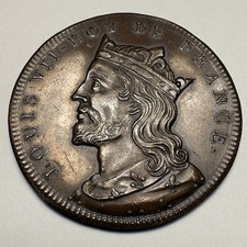 France Jeton Coin – Louis VII King of France Historical Series Louis XVIII Era