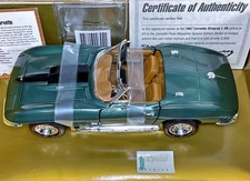 (Very Rare) ERTL '67 motogear Corvette Fever L-88 Rdstr 1:18 Die Cast-In Box-COA
