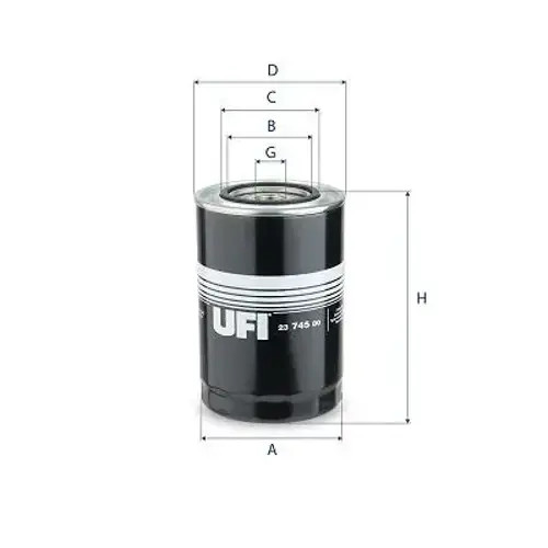 Oil filter Spin-on Filter 23.745.00 UFI