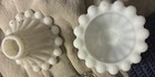 Vtg White Milk Glass Candle Holders (Pair) — photo 1