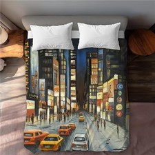 Blue Car Office Queen Size Duvet Cover - View on Times Square C1DCQSW0468Y5Z