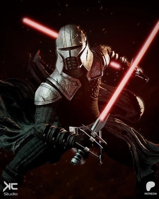 Starkiller Statue Star Wars Inspired   3D Printed Figure | Unpainted