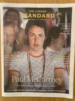 PAUL MCCARTNEY  LONDON STANDARD  EXCLUSIVE NEW INTERVIEW 2/11/25 BEATLES MINT