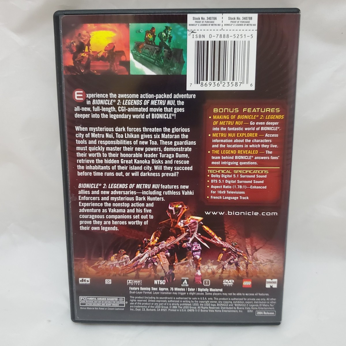 Lego Bionicle 2: Legends Of Metru Nui DVD 2004 Movie | eBay
