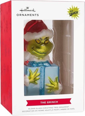 2025 Hallmark Dr. Seuss How The Grinch Stole Christmas Present Glass Ornament 