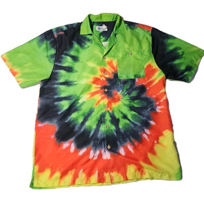 KILLER Uzzi Amphibious Gear TIE-DYE Spiralized Button Up Shirt Size Medium NEW!