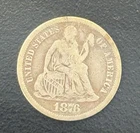 1876-CC SEATED LIBERTY DIME VF