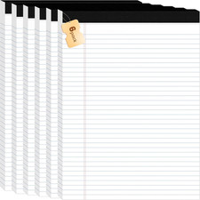 6Packs Legal Pads 8.5 X 11 Inch, 50Sheets/Pack, College Ruled & Perforated White