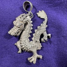 Vintage 925 Sterling Silver Luck Dragon Neckl...