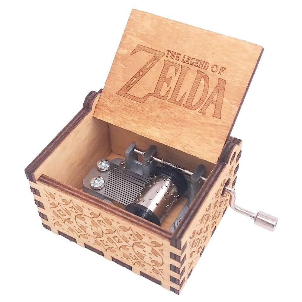 The Legend Of Zelda Music Box Hand Crank Musical Box Carved Wooden