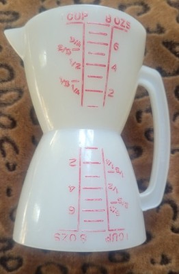 VTG Tupperware Measuring Cup Hour Glass Double Wet Dry Measure 8 ozs 1 Cup