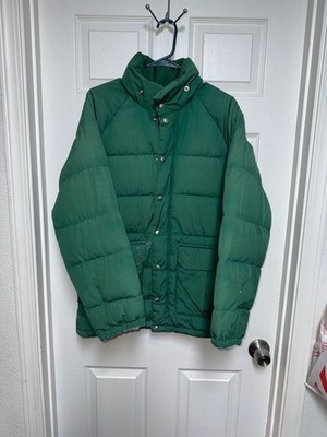 Vintage 80s REI Co-op Men's Medium Green Goose Down Puffer Jacket Made in USA