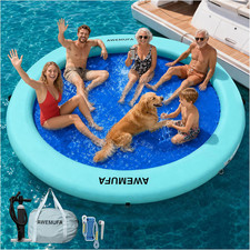 Inflatable Water Hammock round Floating Ring with Mesh for Lake