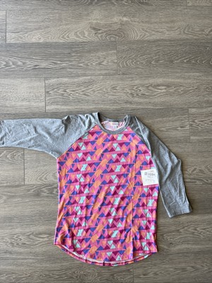LuLaRoe Randy Size M  Baseball  Shirt Raglan Sleeve Soft Colorful Knit (272)