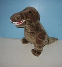 13" Stuffed Plush T-Rex Dinosaur w/ Zippered Pouch In Back for Treasure