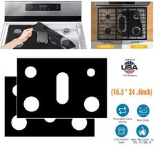 2× Gas Range Stove Top Burner Cover Protector Reusable Non-stick Liner Kitchen
