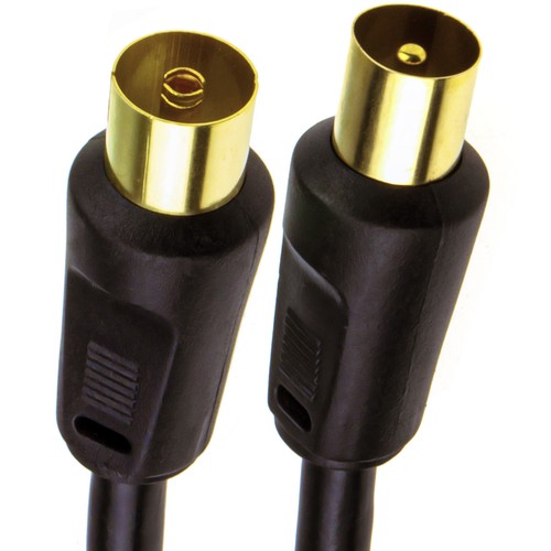 Câble Antenne TV Ultra HDTV 1,5 M - Coaxial Angle 90° Des Deux Côtés - Blindage Quadruple, Cuivre OFC - Compatible DVB-T2/T/C/S, FM, DAB