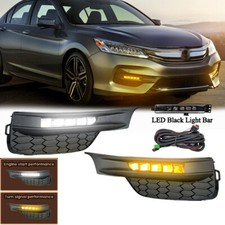 Fit 2016 2017 Honda Accord Led Double Color Bumper Fog Lights Turn Signal Lamps