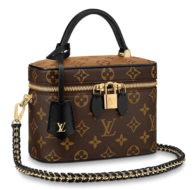 Louis Vuitton Vanity PM Reverse Mini Brown Monogram LV Logo Handle