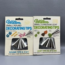 Wilton Decorating Tips Leaf & Round Lot of 2 New Sealed Made In Korea READ