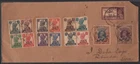 Muscat  1944 Over Printed On India KG6th 15 Stamps Up to Rs2 Mailed To GOA