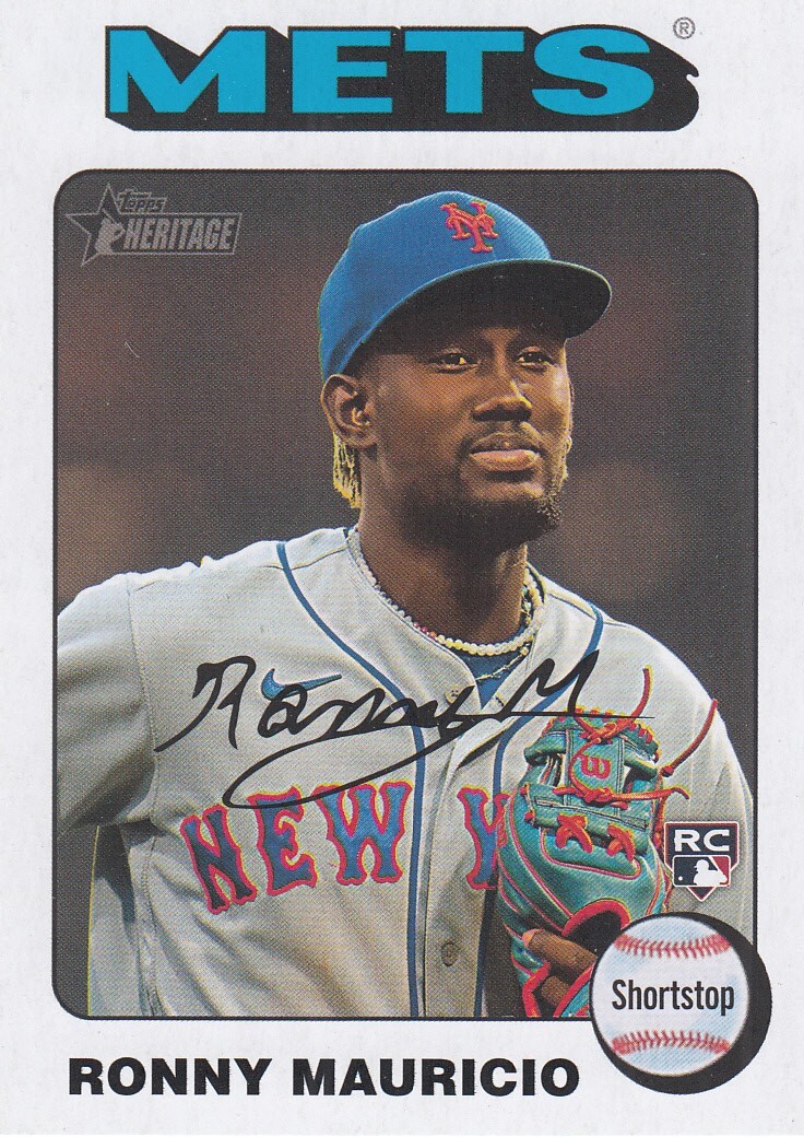 2024 Topps Heritage White Border Parallel RONNY MAURICIO RC #296 Mets