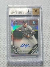 ANDREW VAUGHN 2019 BOWMAN CHROME DRAFT 1ST REFRACTOR AUTO /499 BGS 9 10