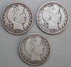 1912 P D S Silver Barber Half Dollars 50c US Type Coins Circulated You Grade