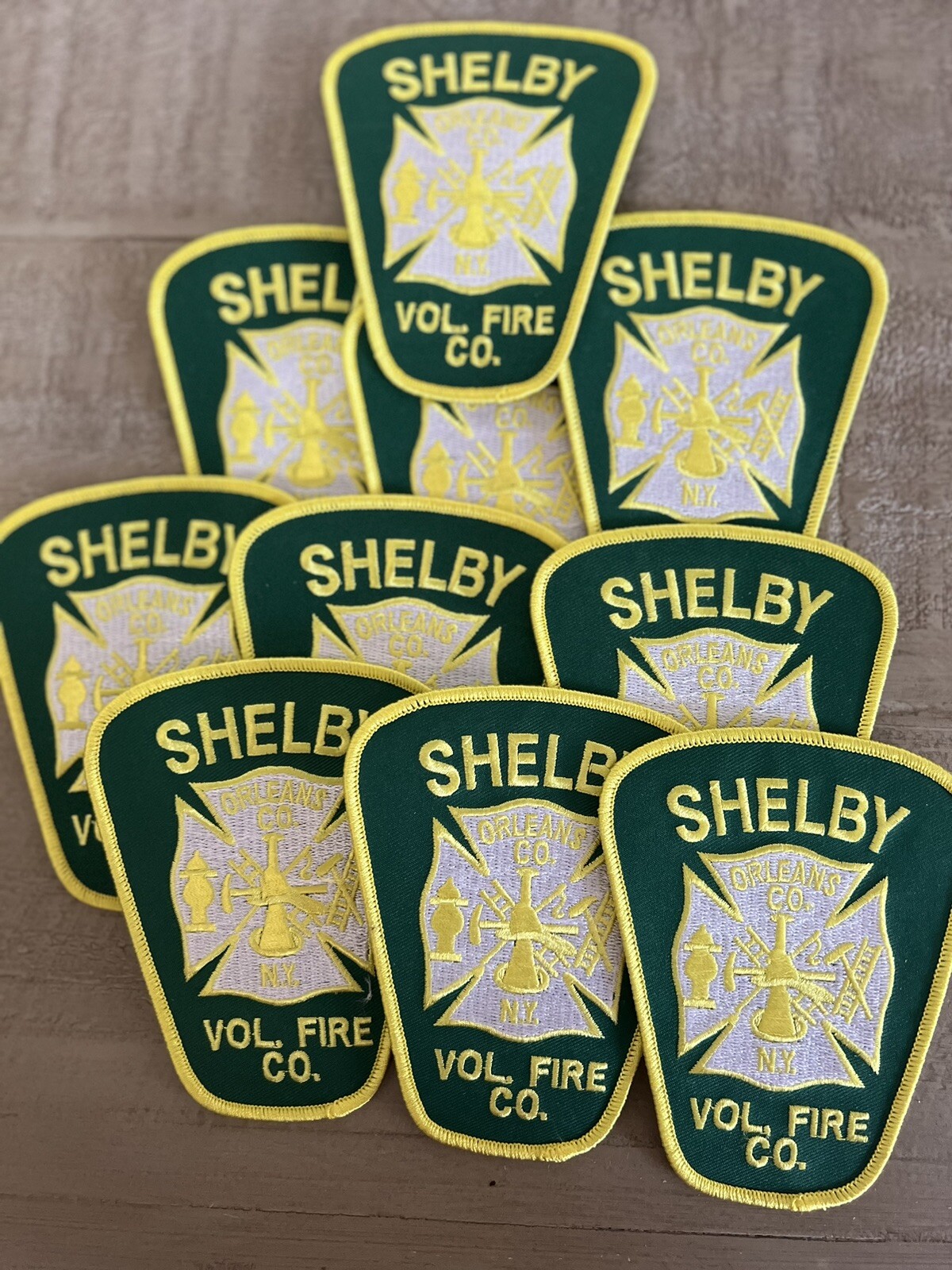 LOT OF 10 SHELBY VOL FIRE CO ORLEANS COUNTY NY PATCHES PATCH UNUSED