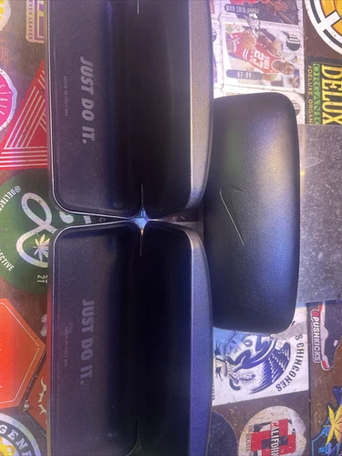 Brand New Nike Clam Shell Swoosh Black Sunglass Eyeglasses Case, Just Do It