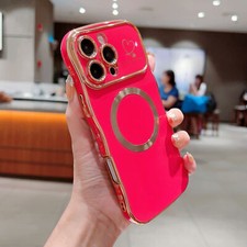 For iPhone 16 Pro Max 15 14 13 12 11 Soft TPU Luxury Shockproof Mag Safe Case