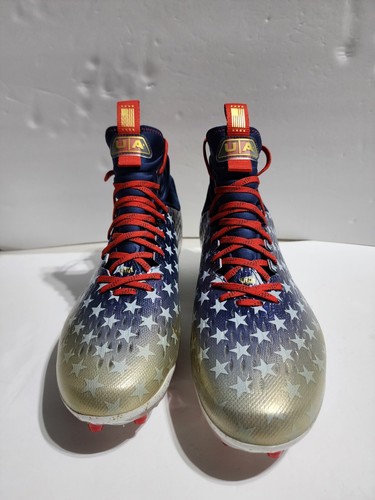 Under Armour Spotlight Lux LE MC USA Stars Football Cleats Men's 13 3025366-100 - Picture 8 of 11