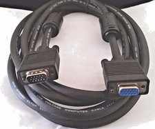 10FT DB15HD SUPER VGA SVGA MONITOR EXTENSION MALE FEMALE W/FERRITES