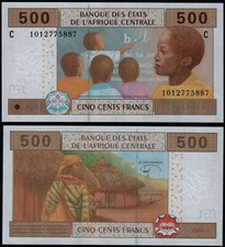 CENTRAL AFRICAN STATES 500 FRANCS (P606C) 2002 CHAD UNC